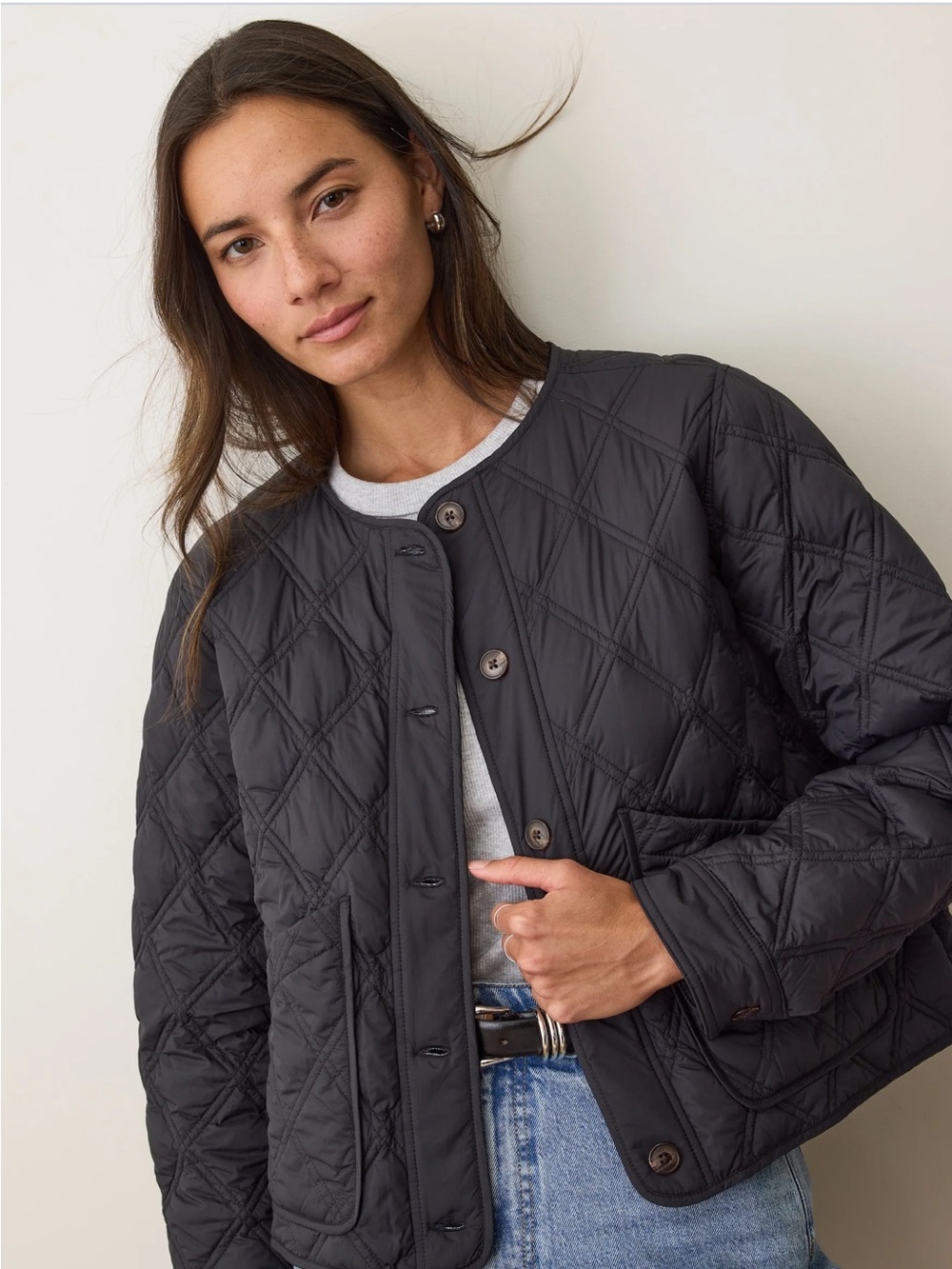 NEW🖤 Marine Layer Marina Quilted Liner Jacket in Black Extra Small $178.00. - Picture 5 of 9